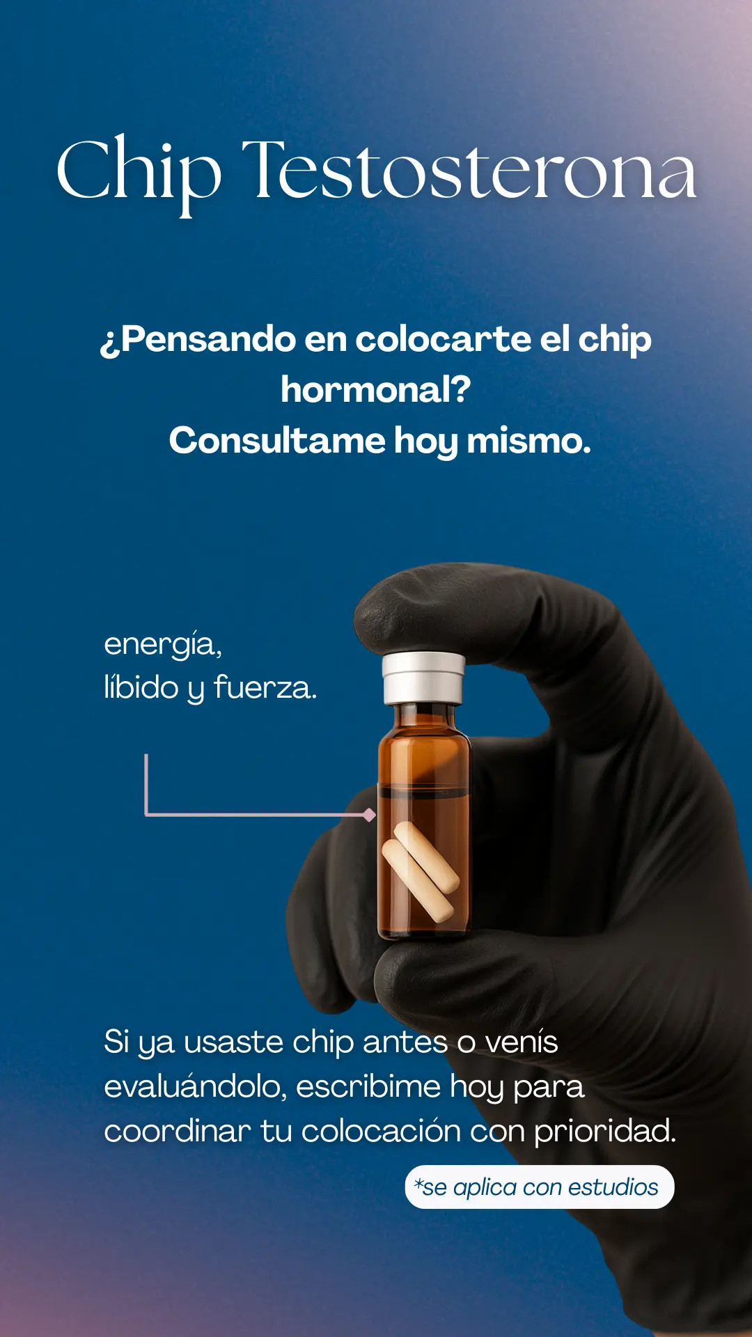 Chip Testosterona beneficios Dra. Adriana Mallón. Chip sexual
